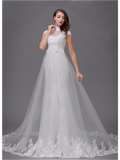 Attractive Bateau Half-Sleeve Floor-length Anderai s Trumpet/Mermaid 