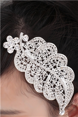 Attractive Heart Shaped Tiara & Headpiece-HC 17722