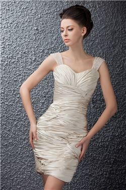 Attractive Pleats Sheath/Column Sweetheart Neckline Polina s Short-Length Mother of the Bride Dress