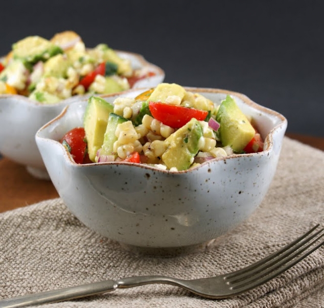 Avocado and Grilled Corn Salad with Cilantro Vinaigrette