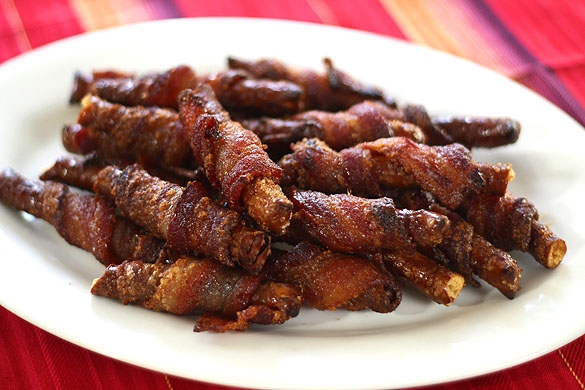 Bacon Wrapped Pretzels With Brown Sugar And Cayenne Glaze