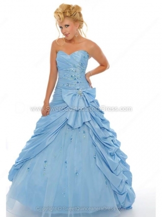 Ball Gown Sweetheart Taffeta Tulle Floor-length Pick-Ups Quinceanera Dresses
