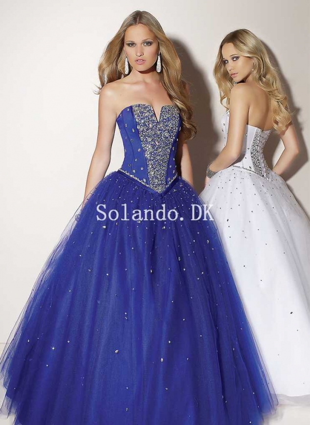 Ball kjole Tulle Rhinestones Gulvlang Gallakjoler