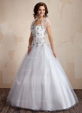 Ballkjole Sweetheart te-lengde Tyll Quinceanerakjole med Brodert (021004553)