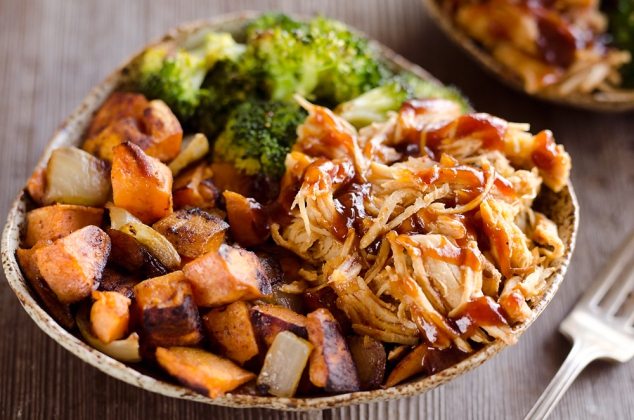 BBQ Chicken and Roasted Sweet Potato Bowls