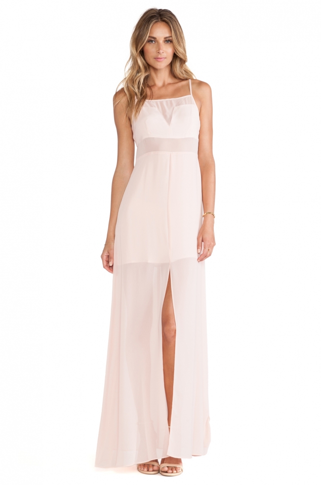 BCBGENERATION CHIFFON CUT OUT MAXI DRESS