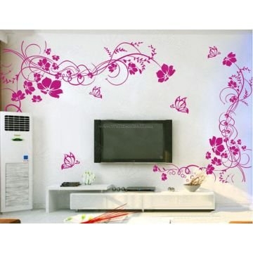 Beautiful Flower And Butterfly Wall Decals