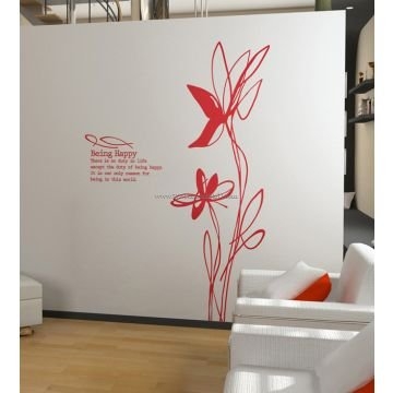 Being Happy Kelly Flower Wall Decals