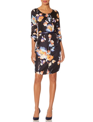 Belted Floral Dress