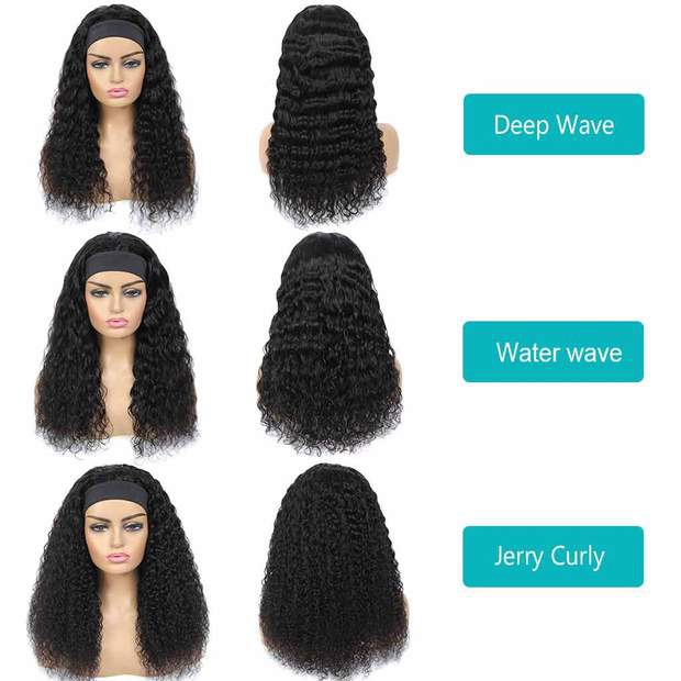 Best Headband Wigs Human Hair Curly/Wavy/Straight Hair-AshimaryHair  - Image 2