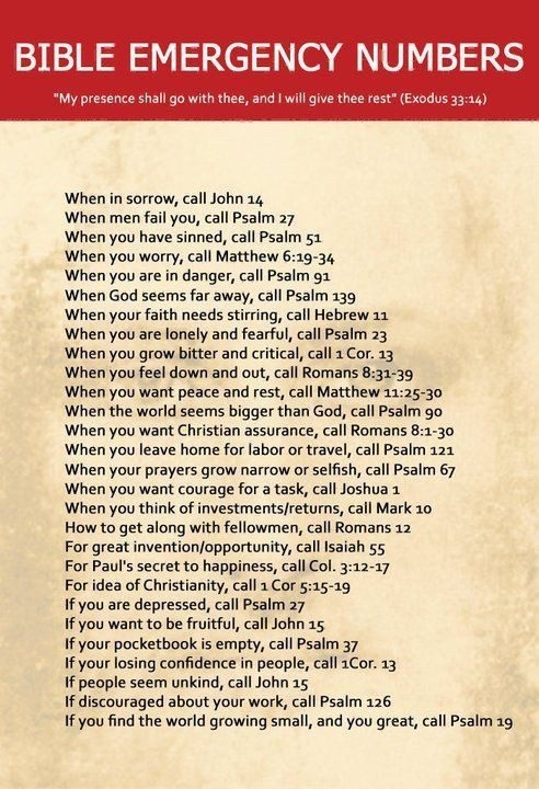 Bible Emergency Numbers