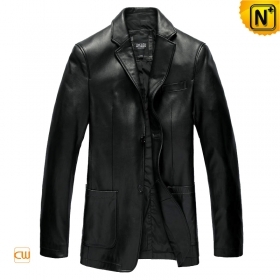 Black Leather Blazers for Men CW840801 - cwmalls.com