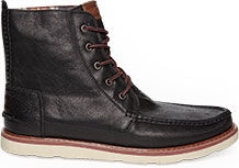 Black Leather Men's Searcher Boots from TOMS