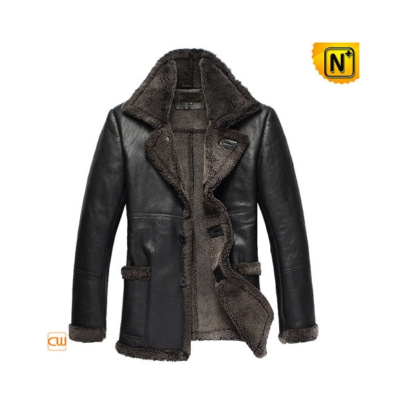 Black Shearling Jacket Coat CW819436