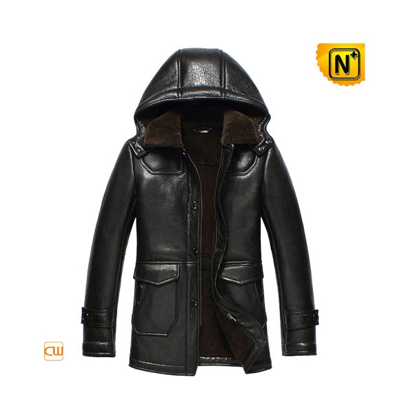 Black Shearling Jacket for Men CW852512