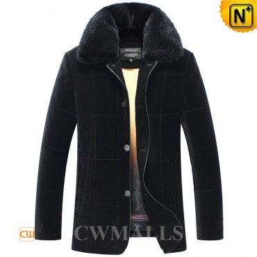 Black Shearling Mink Fur Coat CW857322 - cwmalls.com