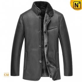 Black Sheepskin Jacket Coat for Men CW852205