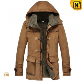 Boston Mens Shearling Lined Leather Parka Jacket CW877093