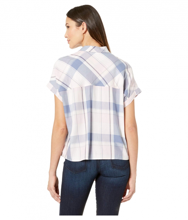 Boxy Dolman Tie Front Shirt High-Low Hem - Image 3