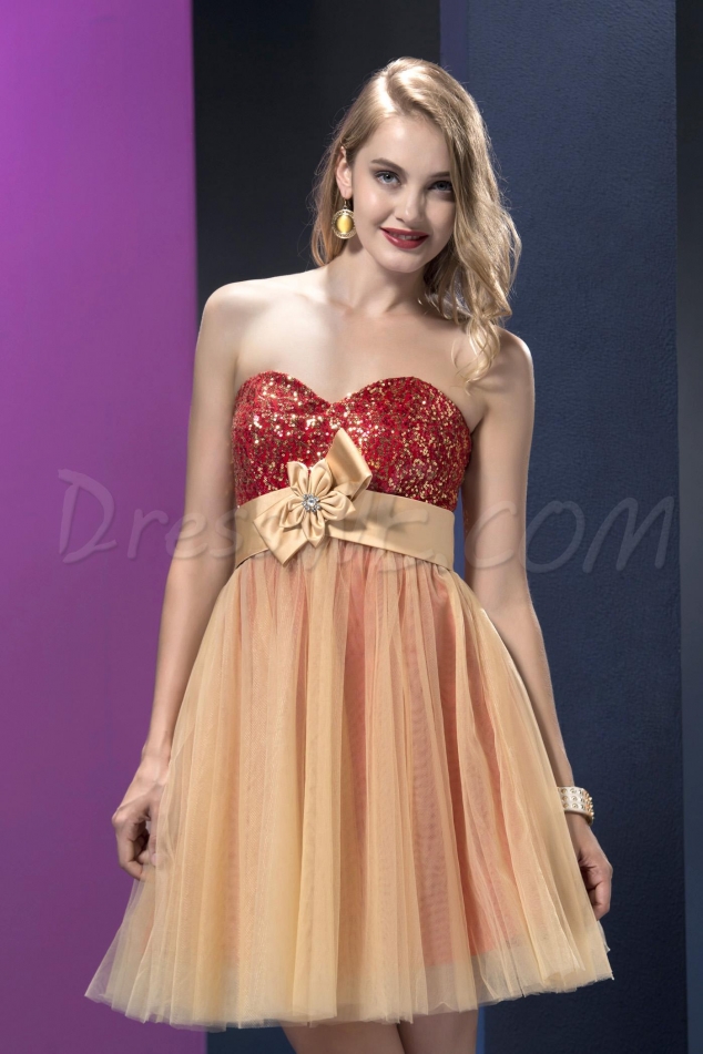 Brilliant Sweetheart	Short/Mini	Sequins A-line Sleeveless Homecoming/Cocktail Dress