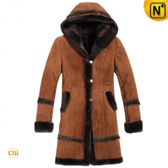Brisbane Womens Brown Shearling Coat CW695111
