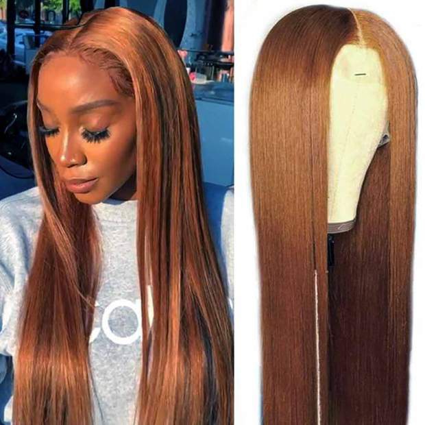 Brown Wig Lace Front Wigs Straight/Deep Wave Brazilian Human Hair-AshimaryHair.com - Image 2