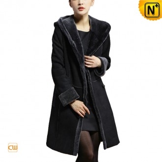 Bucharest Womens Hooded Merino Shearling Coats CW640210