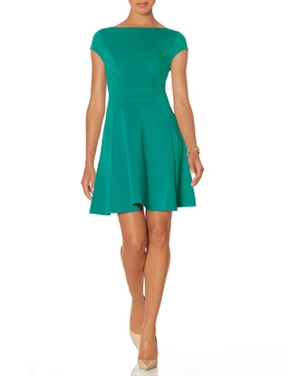 Cap Sleeve Fit & Flare Dress