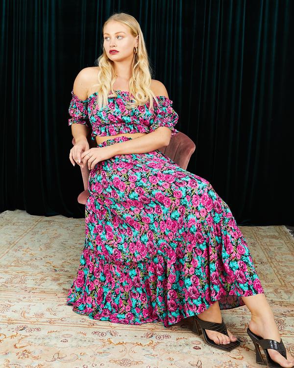 MIDI SKIRT IN PINK FLORAL at Lavaand - Image 3