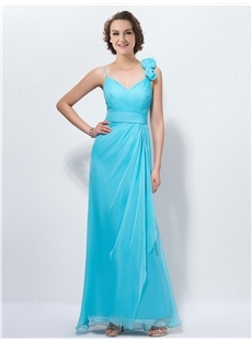 Charming A-line Flowers Strap Bridesmaid Dress   - Image 2