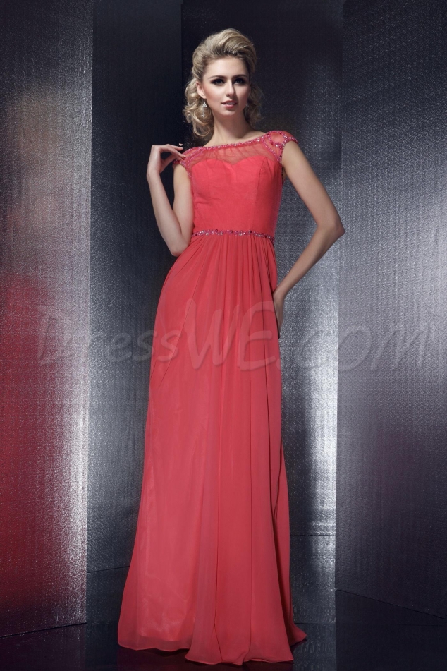 Charming A-Line Jewel Neck Floor-Length Dasha's Evening Dress