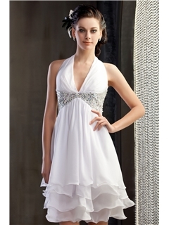 Charming A-Line Knee-Length Halter Neckline Polina's Cocktail Dress
