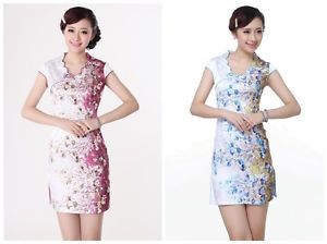 Charming Chinese women's mini dress evening dress Cheongsam