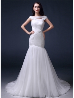 Charming Mermaid Sweetheart Court Train Lace Wedding Dress