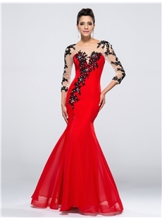 Charming Mermaid/Trumpet Beading Appliques Split Front Evening Dress