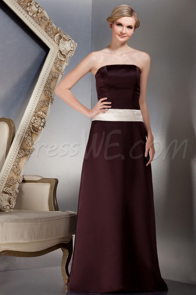 Charming Ribbons/Sashes A-Line Strapless Floor-Length Yana's Bridesmaid Dress
