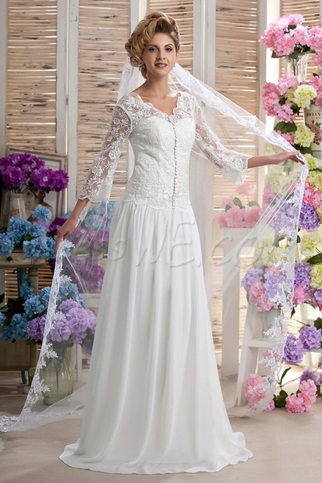 Charming Sheath/Column 3/4-length Sleeves Lace Embellishing Nastya's 