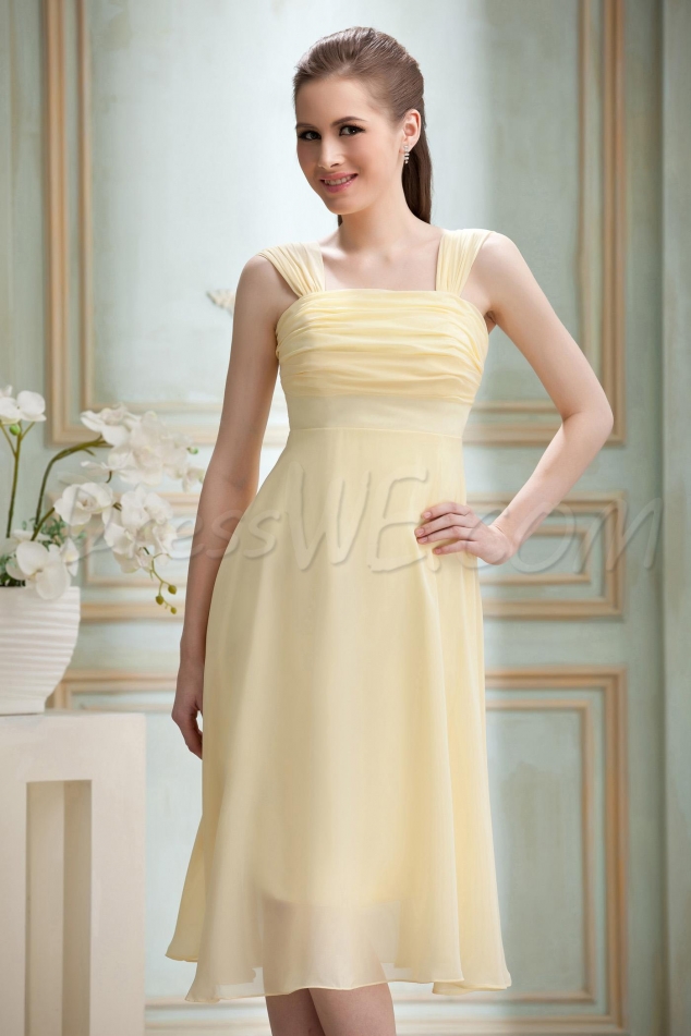 Cheap Ruched A-Line Knee-length Square Neckline Nadya's Prom/Homecoming Dress