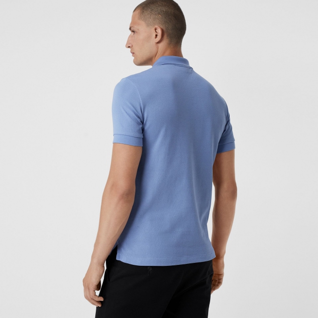 Check Placket Cotton Polo Shirt - Image 2