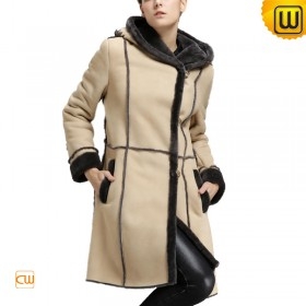 Chicago Shearling Fur Lined Coat with Hood CW640251