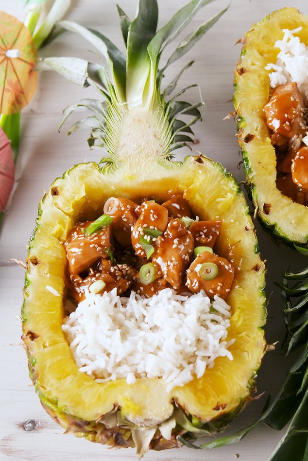 Chicken Teriyaki Pineapple Bowls
