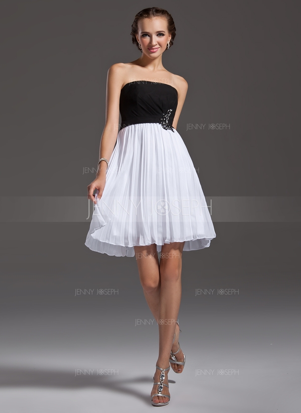 Chiffon Ballkleid mit Rüschen Spitze Perlen 