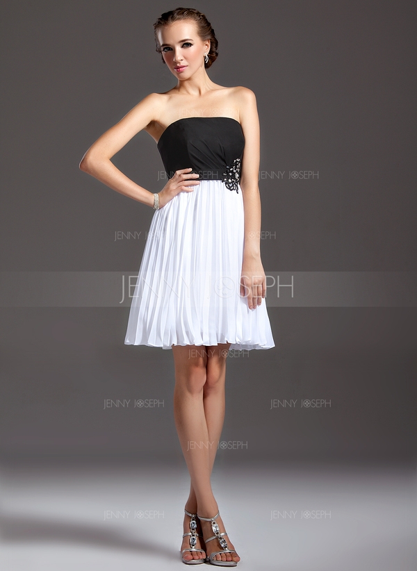 Chiffon Ballkleid mit Rüschen Spitze Perlen  - Image 2