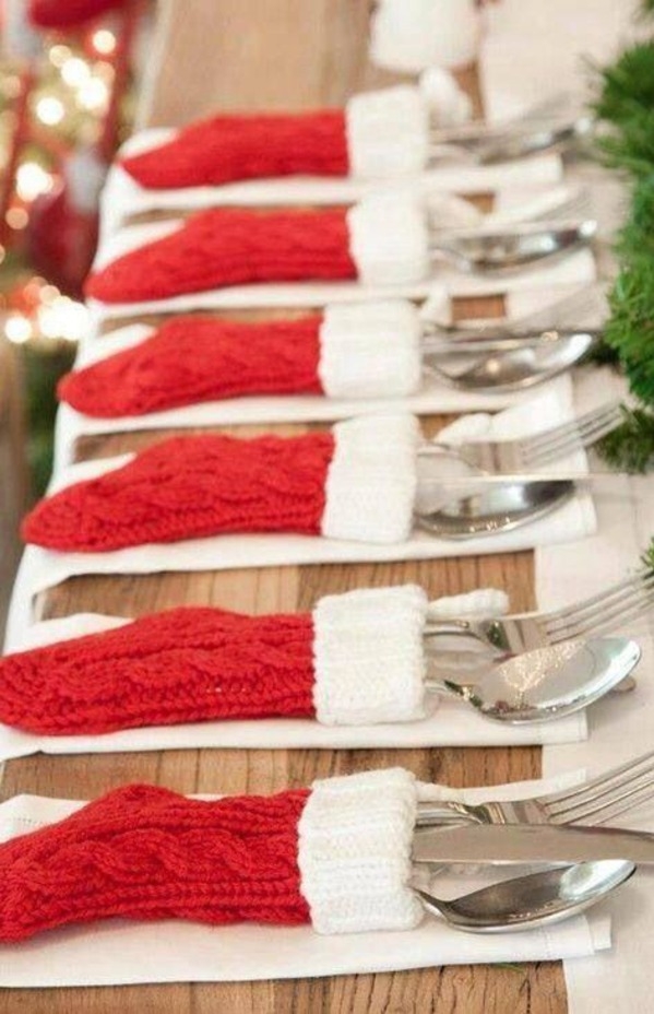 Christmas stocking place settings