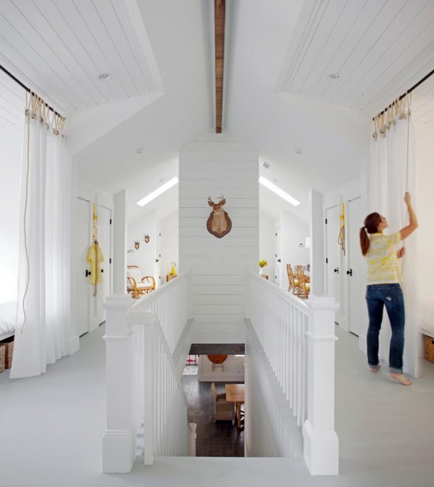 Clean attic space with sleeping births