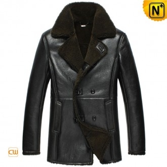 Cleveland Mens Black Shearling Jacket CW852158