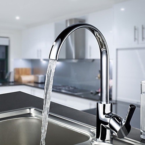 Contemporary Solid Brass Kitchen Faucet Chrome Finish