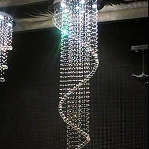 Contemporary Spiral Chandelier Crystal Ball Hanging - 4 Light