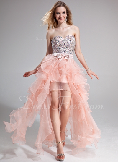 Corte A/Princesa Escote corazón Vestido Organdí Charmeuse Vestido de baile de promoción con Abalorio