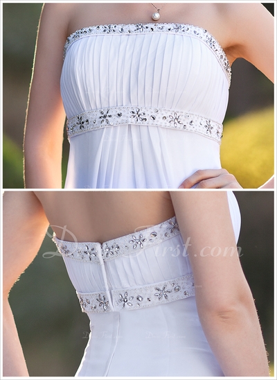 Corte imperial Estrapless Tren de la corte Gasa Vestido de novia con Volantes Bordado (002001417)  - Image 2
